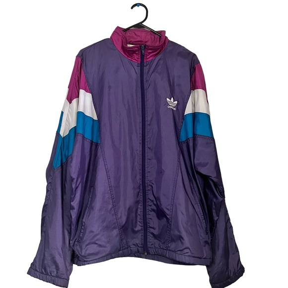 adidas Jackets & Blazers - ADIDAS 90'S TRACK JACKET - SIZE LARGE - 9/10 VGC - PURPLE/WHITE/BLUE